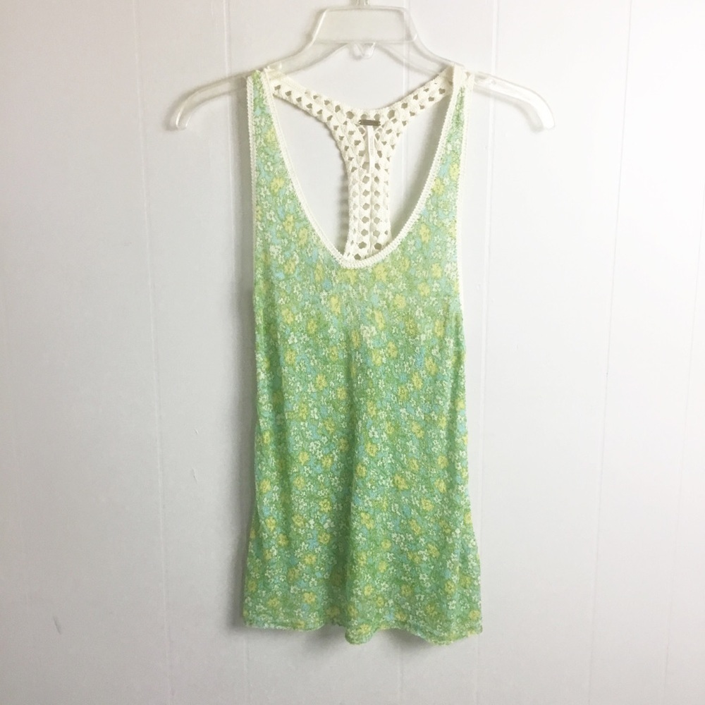 Free People Green Tank Size XS Razor Back Top